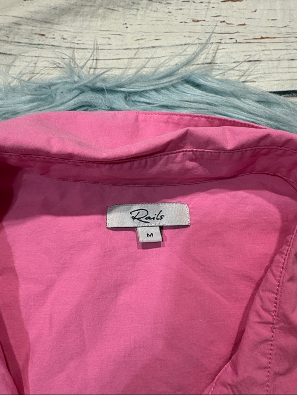 rails janae hot pink button front poplin blouse - Picture 3 of 9